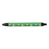 Stylo Noir Motif en caoutchouc vert de canard (Devant)