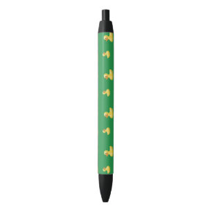 Stylo Noir Motif en caoutchouc vert de canard
