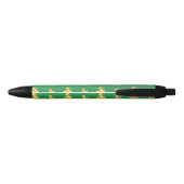 Stylo Noir Motif en caoutchouc vert de canard (Dos)