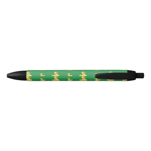 Stylo Noir Motif en caoutchouc vert de canard (Dos)