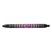 Stylo Noir Motif en spirale violette (Devant)