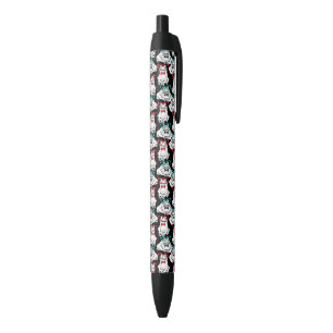 Stylo Noir Motif en verre de grenouille