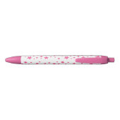 Stylo Noir Motif Étoile Rose (Dos)