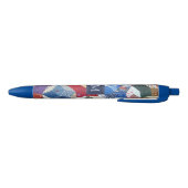 Stylo Noir Motif Étoiles Patchwork Découpage Monogramme (Bas)