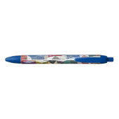 Stylo Noir Motif Étoiles Patchwork Découpage Monogramme (Dos)