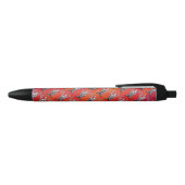 Stylo Noir Motif Festif Reindeer Sur Rouge (Haut)