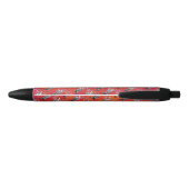 Stylo Noir Motif Festif Reindeer Sur Rouge (Dos)