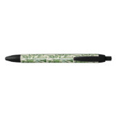Stylo Noir Motif Feuille de palme de feuillage tropical (Dos)