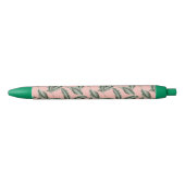 Stylo Noir Motif Feuille du jardin tropical (Devant)