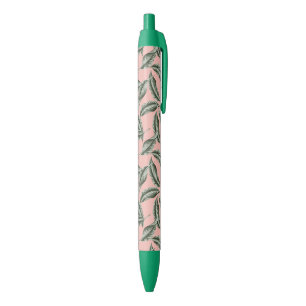 Stylo Noir Motif Feuille du jardin tropical