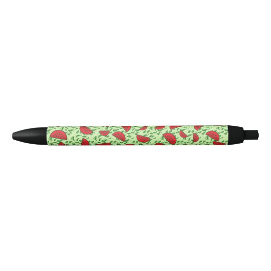 Stylo Noir Motif feuille et pastèques (Devant)