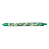 Stylo Noir Motif Feuille vert tropical (Devant)