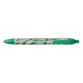 Stylo Noir Motif Feuille vert tropical (Dos)