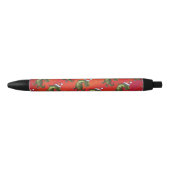 Stylo Noir Motif Fextive TRex Dino sur rouge (Devant)
