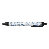 Stylo Noir Motif Flocon de Neige Bleu (Bas)