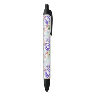 Stylo Noir Motif floral 10