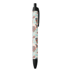 Stylo Noir Motif floral 5