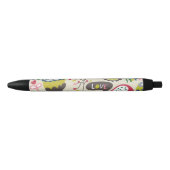 Stylo Noir Motif floral 8 (Devant)