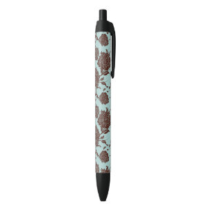 Stylo Noir Motif floral 9