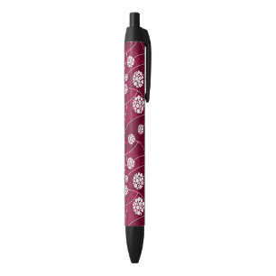 Stylo Noir Motif floral abstrait