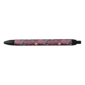 Stylo Noir Motif floral abstrait avec des oiseaux (Devant)