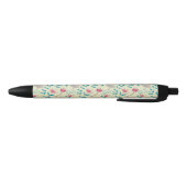 Stylo Noir Motif floral avec des chats de bande dessinée (Bas)