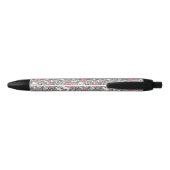 Stylo Noir Motif floral avec les oiseaux 2 de bande dessinée (Dos)