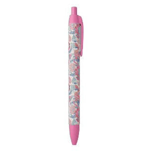 Stylo Noir Motif floral avec l'oiseau et le papillon