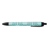 Stylo Noir Motif floral, bleu Turquoise (Bas)