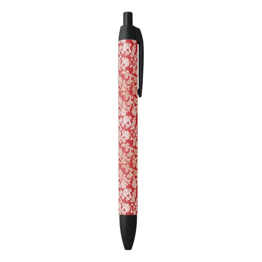 Stylo Noir Motif floral d'arrière - plan de damassé (Bas (Vertical))