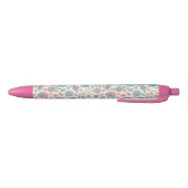 Stylo Noir Motif floral d'art populaire turquoise et de (Bas)