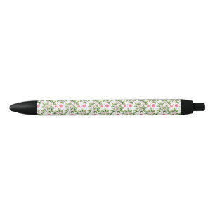 Stylo Noir Motif floral de branche de fleur à l'aquarelle
