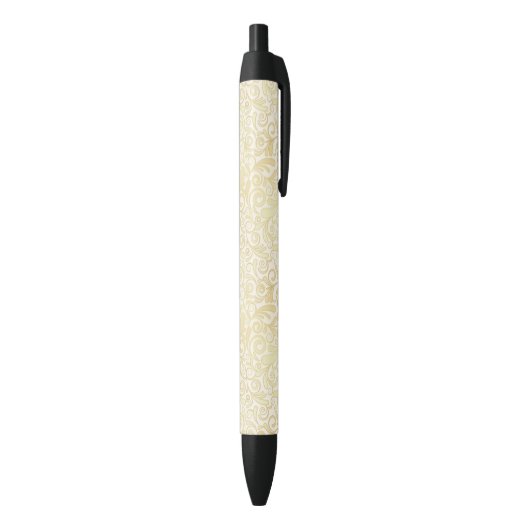 Stylo Noir Motif floral de feuille d'or (Bas (Vertical))