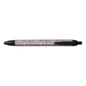 Stylo Noir Motif floral de griffonnage de Paisley (Dos)