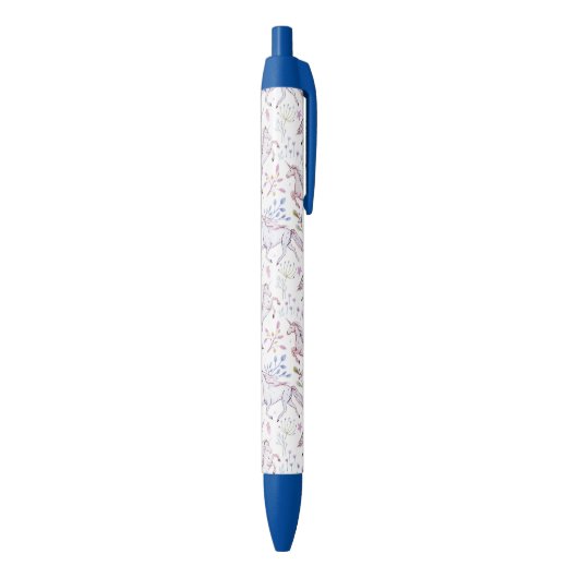 Stylo Noir Motif floral de licorne d'aquarelle (Bas (Vertical))