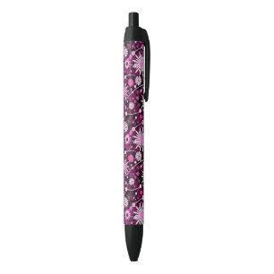 Stylo Noir Motif floral de Valentine