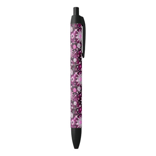 Stylo Noir Motif floral de Valentine (Bas (Vertical))