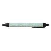 Stylo Noir Motif Floral Doodle Multicolor (Bas)