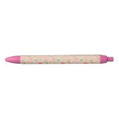 Stylo Noir Motif floral lumineux (Devant)