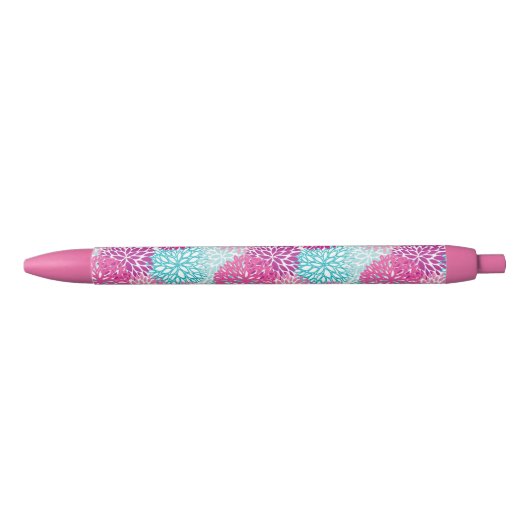 Stylo Noir Motif floral lumineux 2 (Devant)