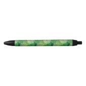 Stylo Noir Motif floral vert (Devant)