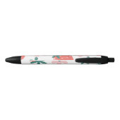 Stylo Noir Motif fraise et fleur (Dos)