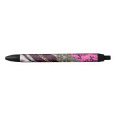 Stylo Noir Motif fuchsia assez girly personnalisé de damassé (Devant)