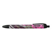 Stylo Noir Motif fuchsia assez girly personnalisé de damassé (Haut)