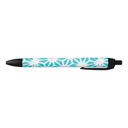 Stylo Noir Motif géométrique Aqua (Bas)