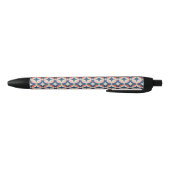 Stylo Noir Motif géométrique bleu et de corail (Bas)