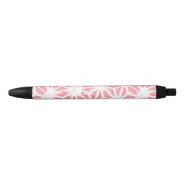 Stylo Noir Motif géométrique corail (Devant)