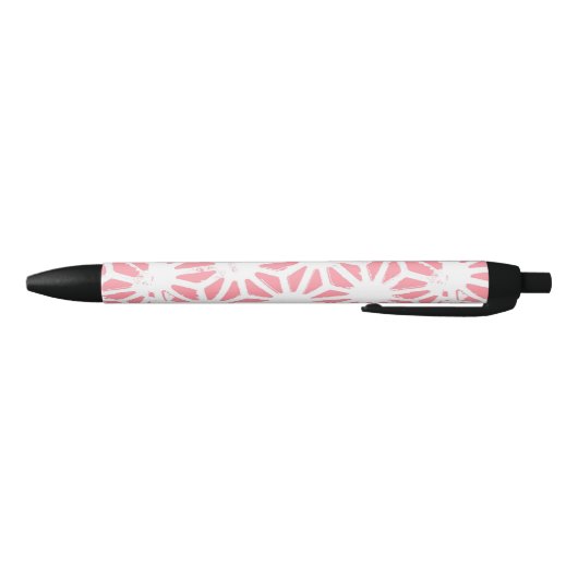 Stylo Noir Motif géométrique corail (Bas)