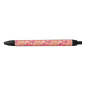 Stylo Noir Motif géométrique de fleur (Devant)