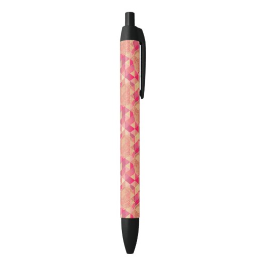 Stylo Noir Motif géométrique de fleur (Bas (Vertical))